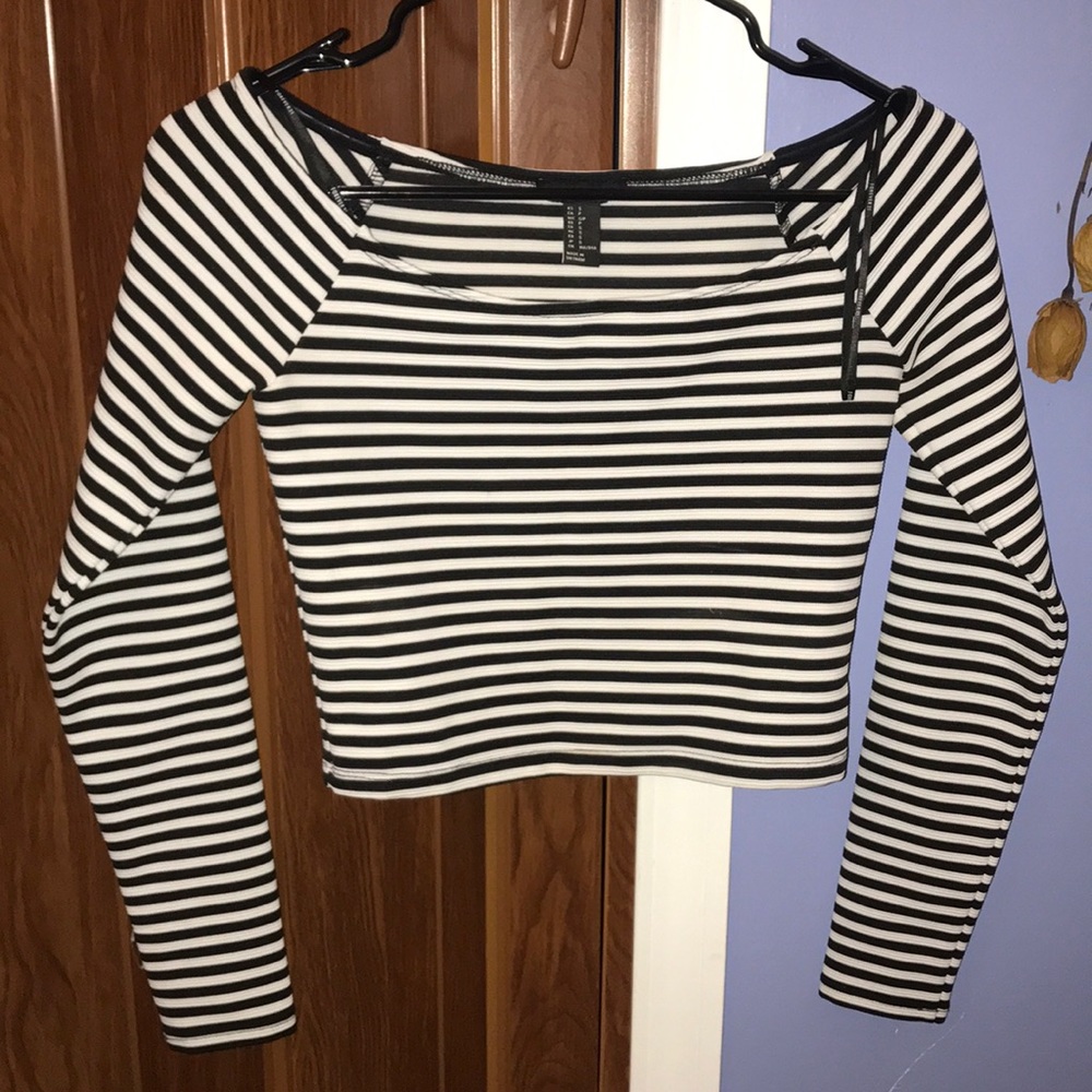 striped off the shoulder top